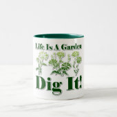 Das Leben ist ein Garten Zweifarbige Tasse (Mittel)