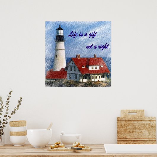 Das Leben ist ein Geschenk Poster (Küche)