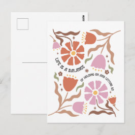 Das Leben ist ein Gleichgewicht zwischen dem Festh Postkarte