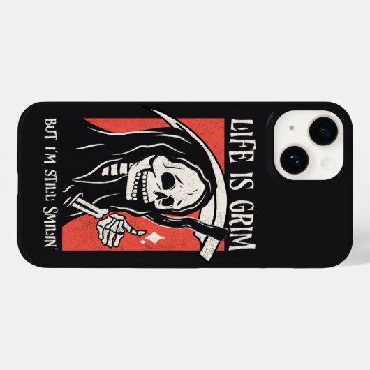 Das Leben ist ein grimmiger, grimmiger Sensenmann  Case-Mate iPhone Hülle (Rückseite (Horizontal))
