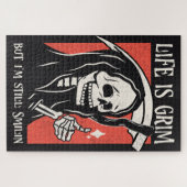 Das Leben ist ein grimmiger, grimmiger Sensenmann Puzzle (Horizontal)