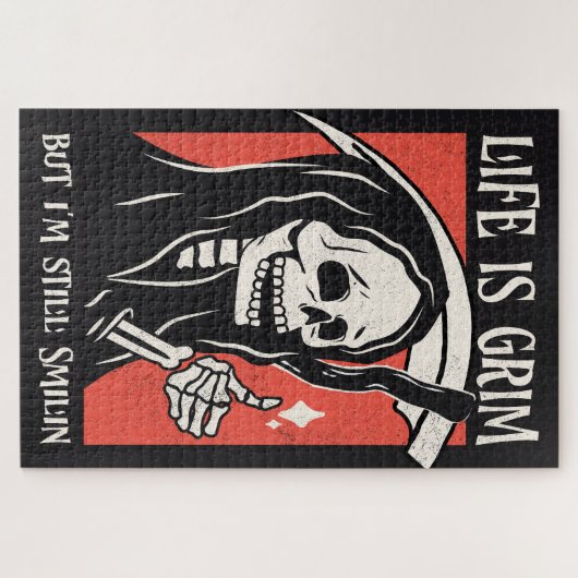 Das Leben ist ein grimmiger, grimmiger Sensenmann Puzzle (Horizontal)