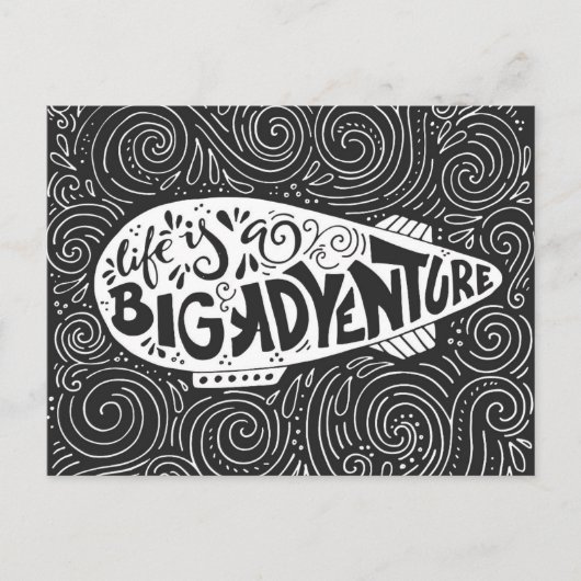 Das Leben ist ein großes Abenteuer Postkarte (Vorderseite)