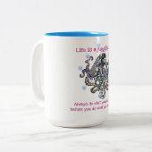 Das Leben ist ein Jonglierakt bunten Blumenoktopus Zweifarbige Tasse (Vorderseite Links)