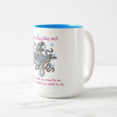 Das Leben ist ein Jonglierakt bunten Blumenoktopus Zweifarbige Tasse (VorderseiteRechts)