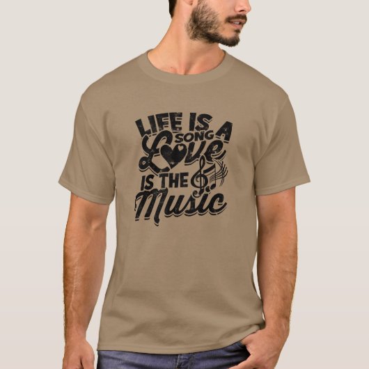 Das Leben ist ein Lied Liebe ist die Musik Musik T-Shirt (Vorderseite)