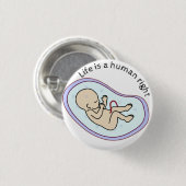 Das Leben ist ein Menschenrecht! für das Leben Button (Vorne & Hinten)