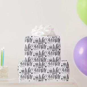 Das Leben ist ein Party - ein fröhlicher Feiertag Geschenkpapier