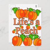 Das Leben ist ein Pfirsich Postkarte (Vorne/Hinten)