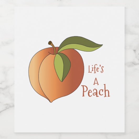 Das Leben ist ein Pfirsich Weinetikett (Einzelnes Label)