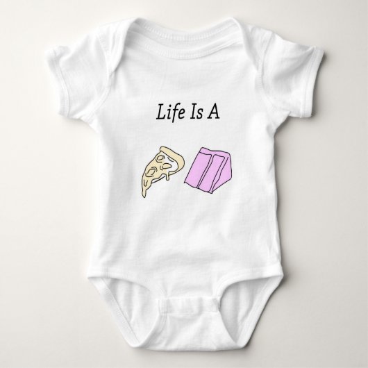 Das Leben ist ein Pizza-Kuchen-Baby-Bodysuit Baby Strampler (Vorderseite)