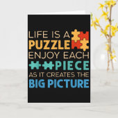 Das Leben ist ein Puzzle, genieße jedes Teil - Jig Karte (Gelbe Blume)