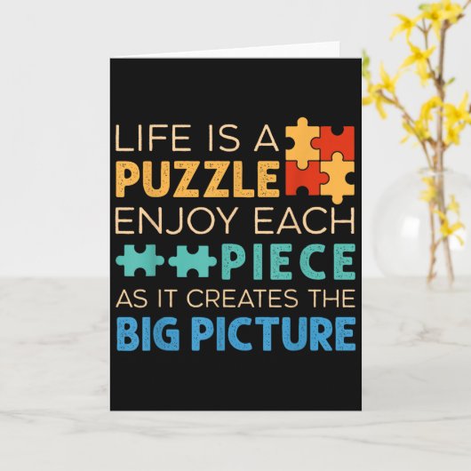 Das Leben ist ein Puzzle, genieße jedes Teil - Jig Karte (Gelbe Blume)