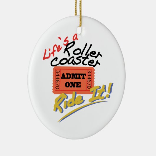 Das Leben ist ein rollender Untersetzer Keramik Ornament (Rechts)