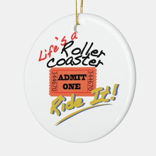 Das Leben ist ein rollender Untersetzer Keramik Ornament (Links)