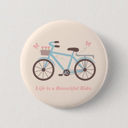 Das Leben ist ein schöner Fahrfahrrad-Zitat-Knopf Button (Vorderseite)