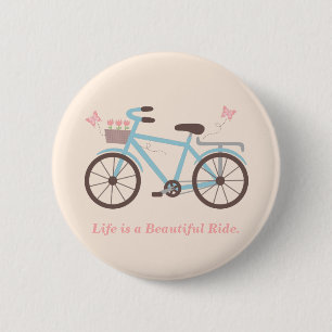 Das Leben ist ein schöner Fahrfahrrad-Zitat-Knopf Button