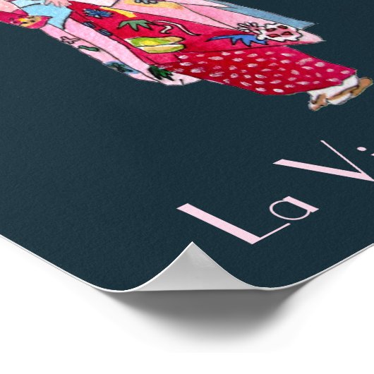 Das Leben ist ein schöner französischer Slogan jap Poster (Ecke)