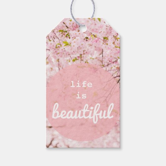 Das Leben ist ein schöner Geschenktag Geschenkanhänger (Vorderseite)