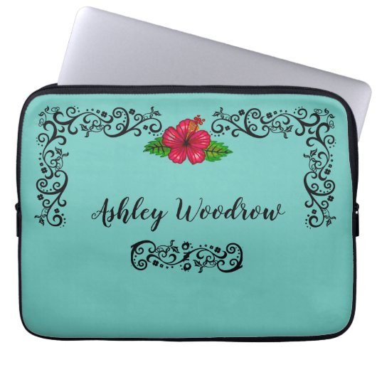 Das Leben ist ein schöner Hibiskus Gepäckträger Ta Laptopschutzhülle (Vorderseite)