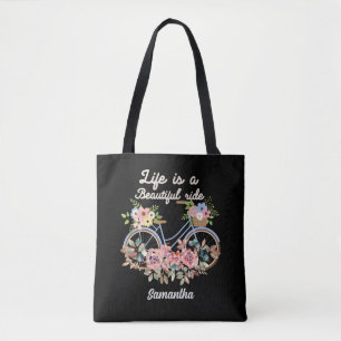 Das Leben ist ein schöner Reisetext Frühlingsflore Tasche