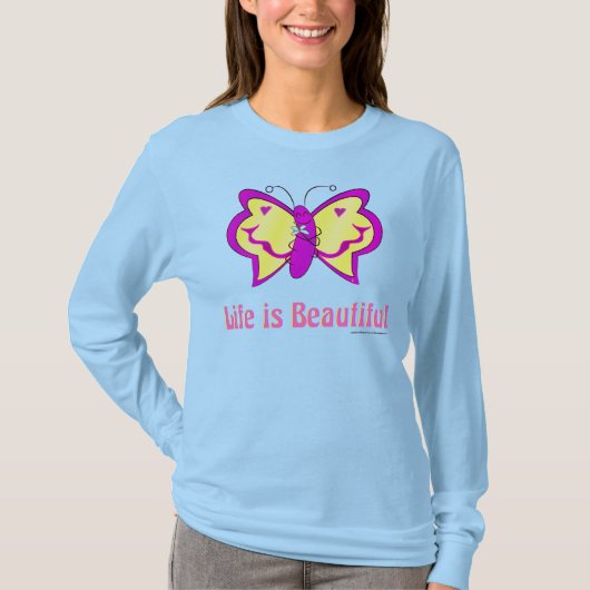 Das Leben ist ein schöner Schmetterling T-Shirt (Vorderseite)