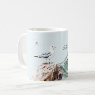 Das Leben ist ein schöner Seevogel Ozeanwelle Libe Kaffeetasse