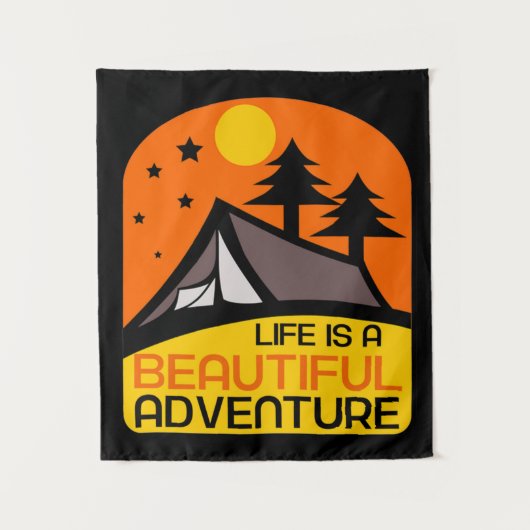 Das Leben ist ein schönes Camping Wandteppich (Vorderseite)
