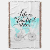 Das Leben ist ein schönes Fahrblau Decke (Vorderseite Vertikal)