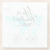 Das Leben ist ein schönes Fahrblau Glasuntersetzer (Rückseite)