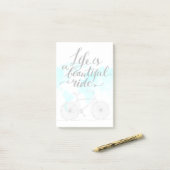 Das Leben ist ein schönes Fahrblau Post-it Klebezettel (Auf Schreibtisch)