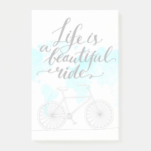 Das Leben ist ein schönes Fahrblau Post-it Klebezettel (Vorderseite)