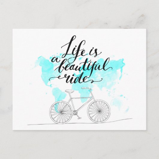 Das Leben ist ein schönes Fahrblau Postkarte (Vorderseite)