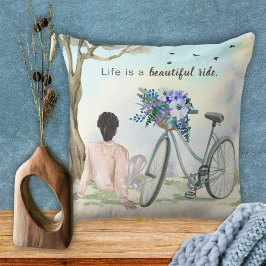Das Leben ist ein schönes Fahrrad Kissen