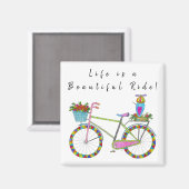 Das Leben ist ein schönes Fahrradmagnet Magnet (Vorderseite/Rückseite)
