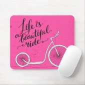 Das Leben ist ein schönes Fahrrosa Mousepad (Mit Mouse)