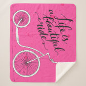 Das Leben ist ein schönes Fahrrosa Sherpadecke (Vorderseite)