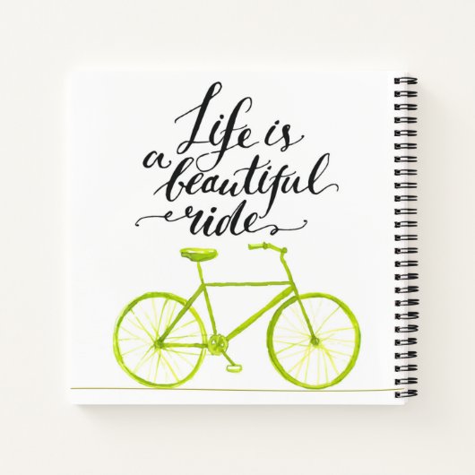 Das Leben ist ein schönes Reittier grün Notizbuch (Rückseite)