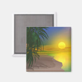 Das Leben ist ein Sonnenstrand Magnet (Vorderseite/Rückseite)