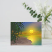 Das Leben ist ein Sonnenstrand Postkarte (Stehend Vorderseite)