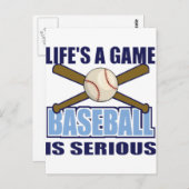 Das Leben ist ein Spiel, Baseball ist ernst Postkarte (Vorne/Hinten)