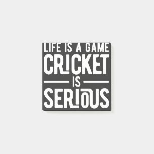 Das Leben ist ein Spiel, das Cricket ernst macht Post-it Klebezettel
