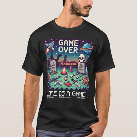 Das Leben ist ein Spiel..: Game Over (Spielkonsole T-Shirt (Vorderseite)
