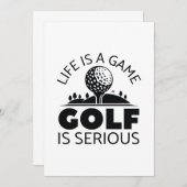 Das Leben ist ein Spiel Golf ist ernst. Dankeskarte (Vorne/Hinten)