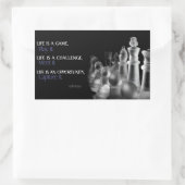 "Das Leben ist ein Spiel" Inspiration Zitat Rechteckiger Aufkleber (Tasche)