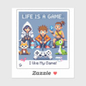 Das Leben ist ein Spiel. #Part2 (8bit) (Gamer gift Aufkleber (Blatt)
