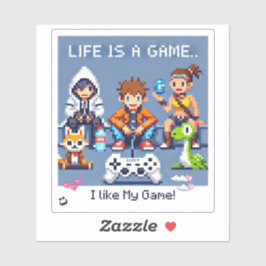 Das Leben ist ein Spiel. #Part2 (8bit) (Gamer gift Aufkleber