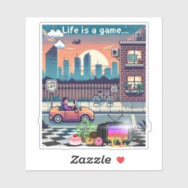 Das Leben ist ein Spiel. #Part2 (8bit) (Gamer gift Aufkleber