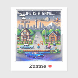 Das Leben ist ein Spiel. #Part2 (8bit) (Gamer gift Aufkleber