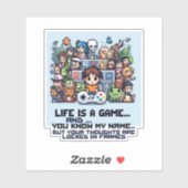 Das Leben ist ein Spiel. #Part2 (8bit) (Gamer gift Aufkleber (Blatt)